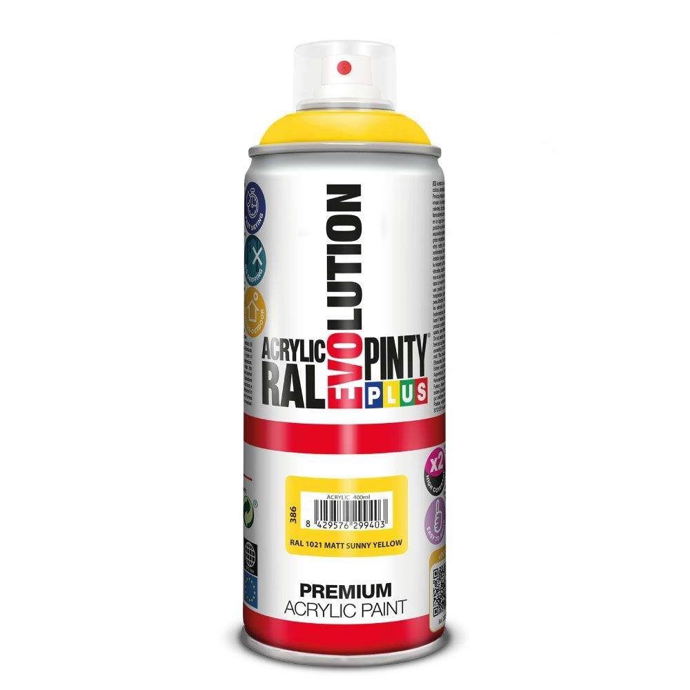 ACRYLIC PAINT SPRAY MATT YELLOW RAL 1021 400ML